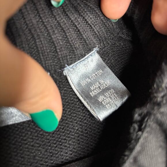 Oscar de la Renta black 100% cotton sweater women’s size medium black label - Picture 3 of 6